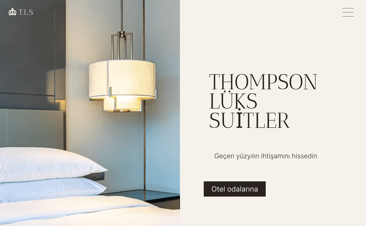 otel web sitesi şablonunun ana ekranı