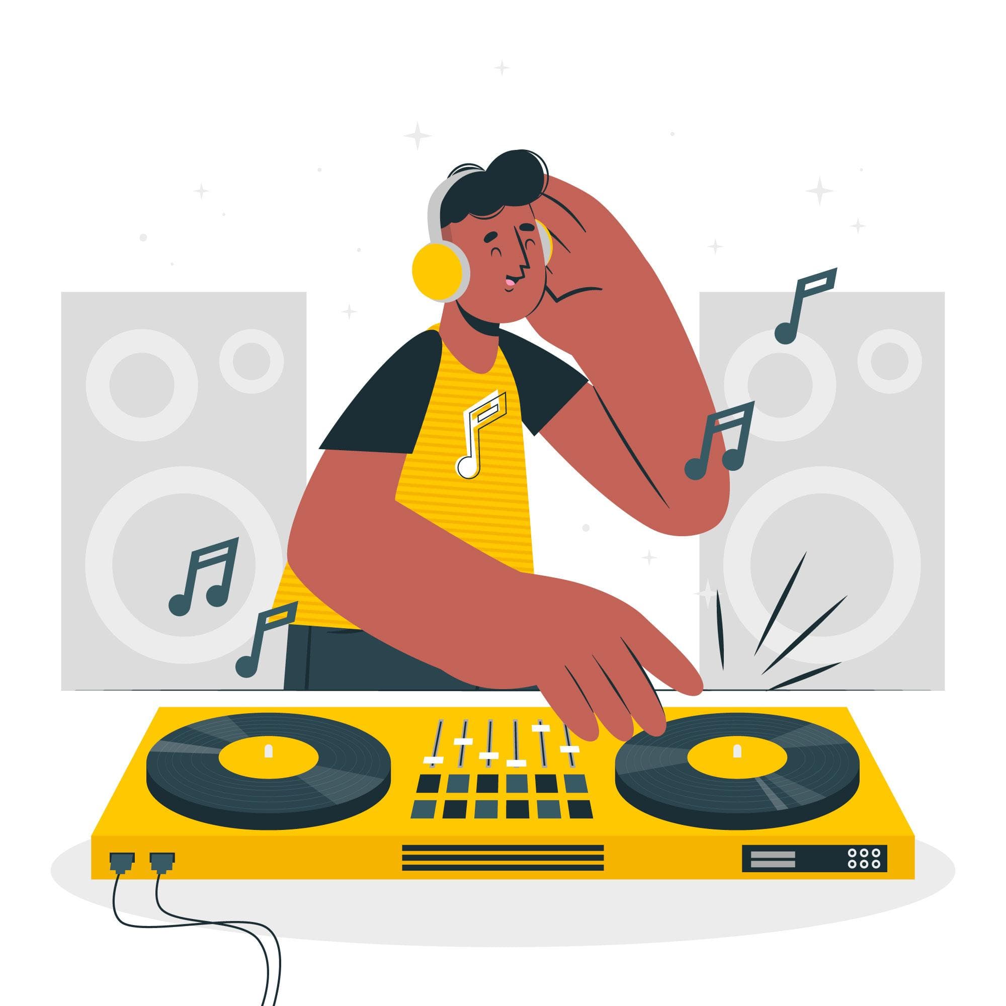 illustration dj macht musik 