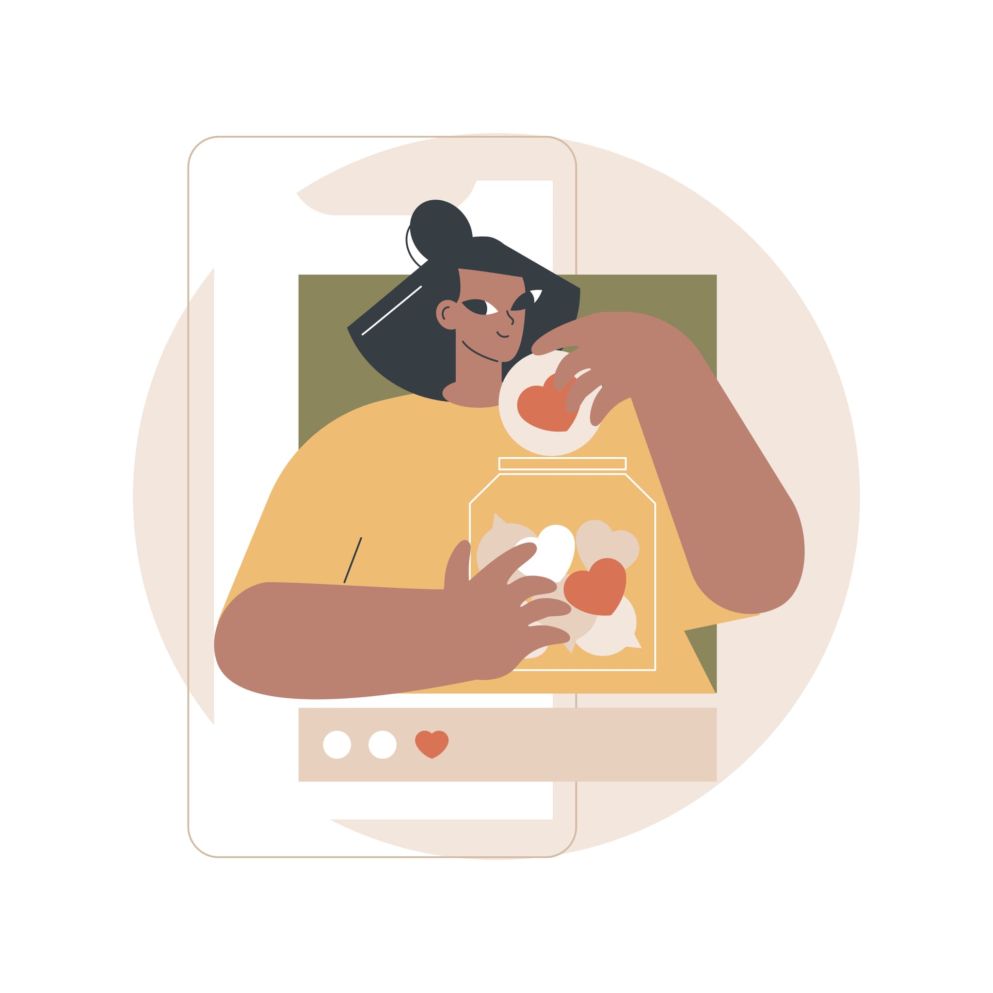 illustration frau mit foodblog