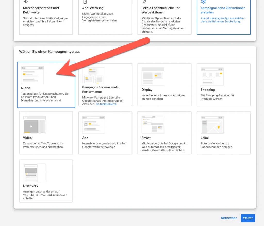 Google-Ads-Kampagnentyp-Suche
