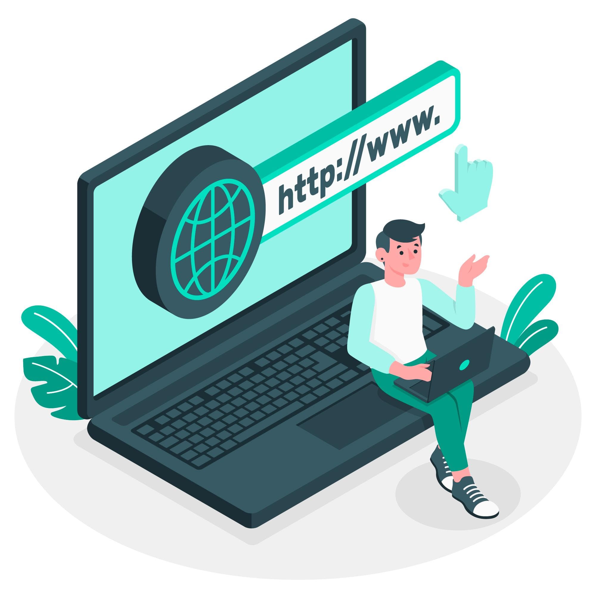 illustration mann verschlüsselt seine website mit https