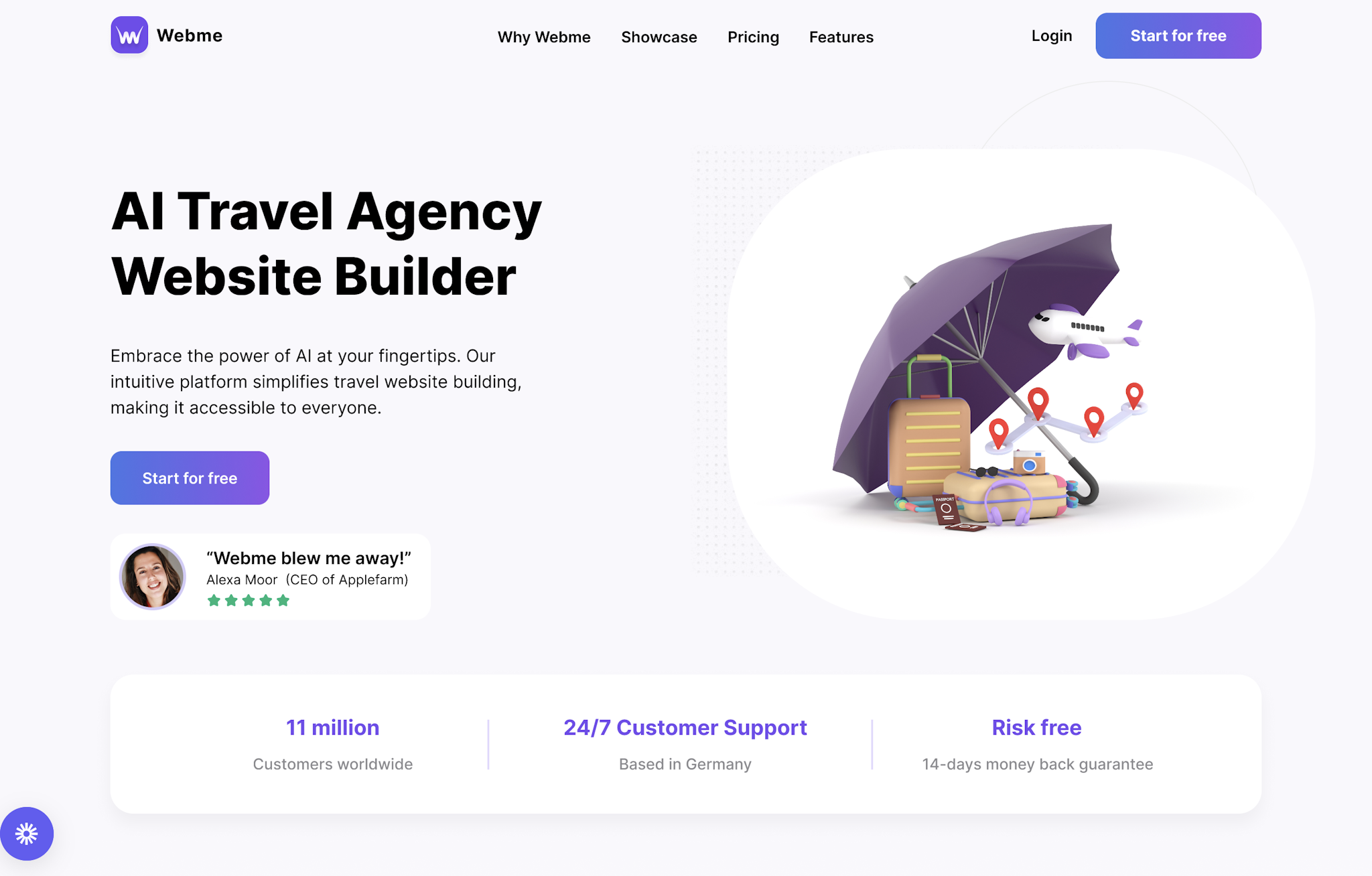 Webme-travel agency website builder