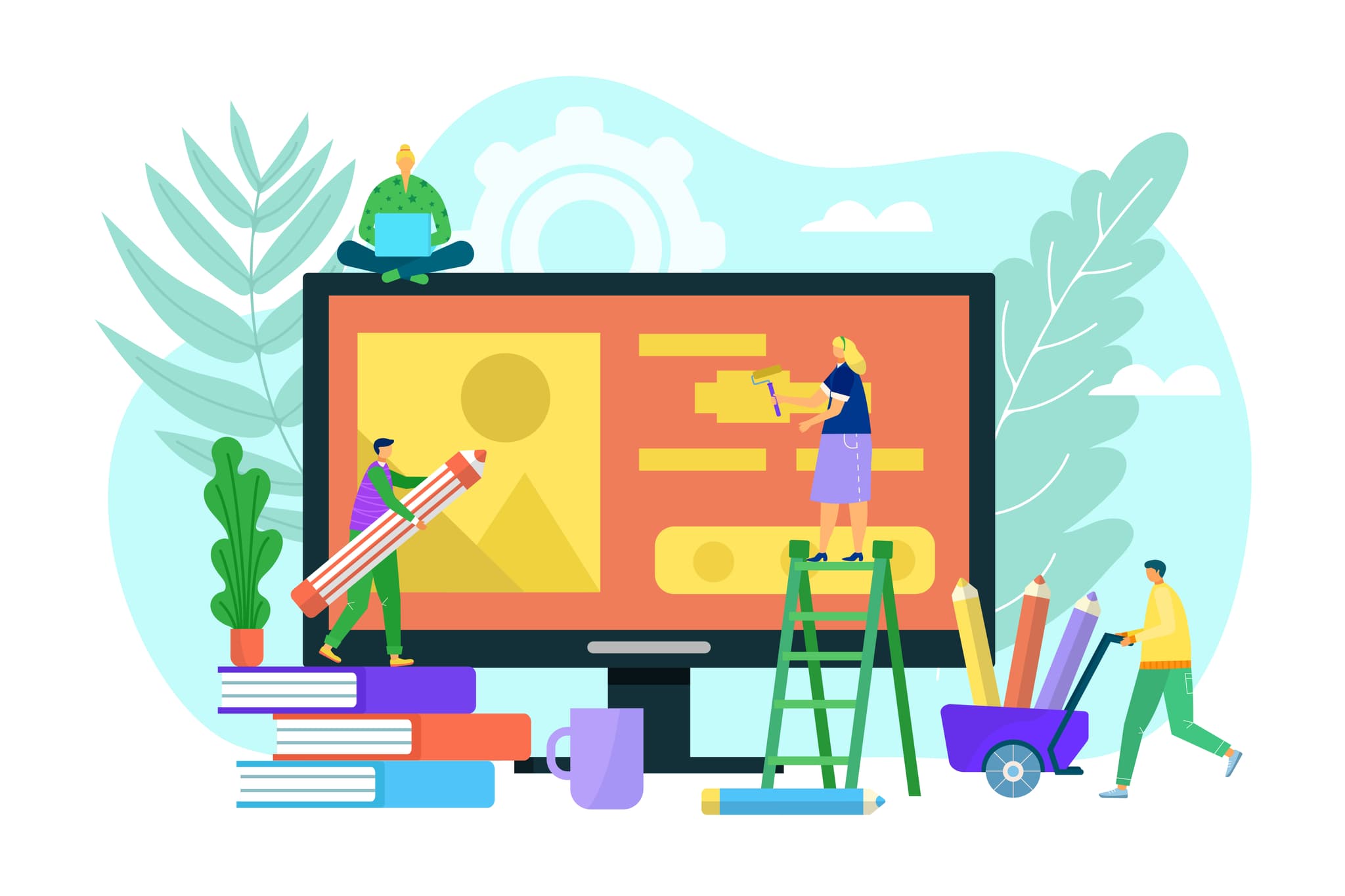 illustration drei menschen erstellen und gestalten website